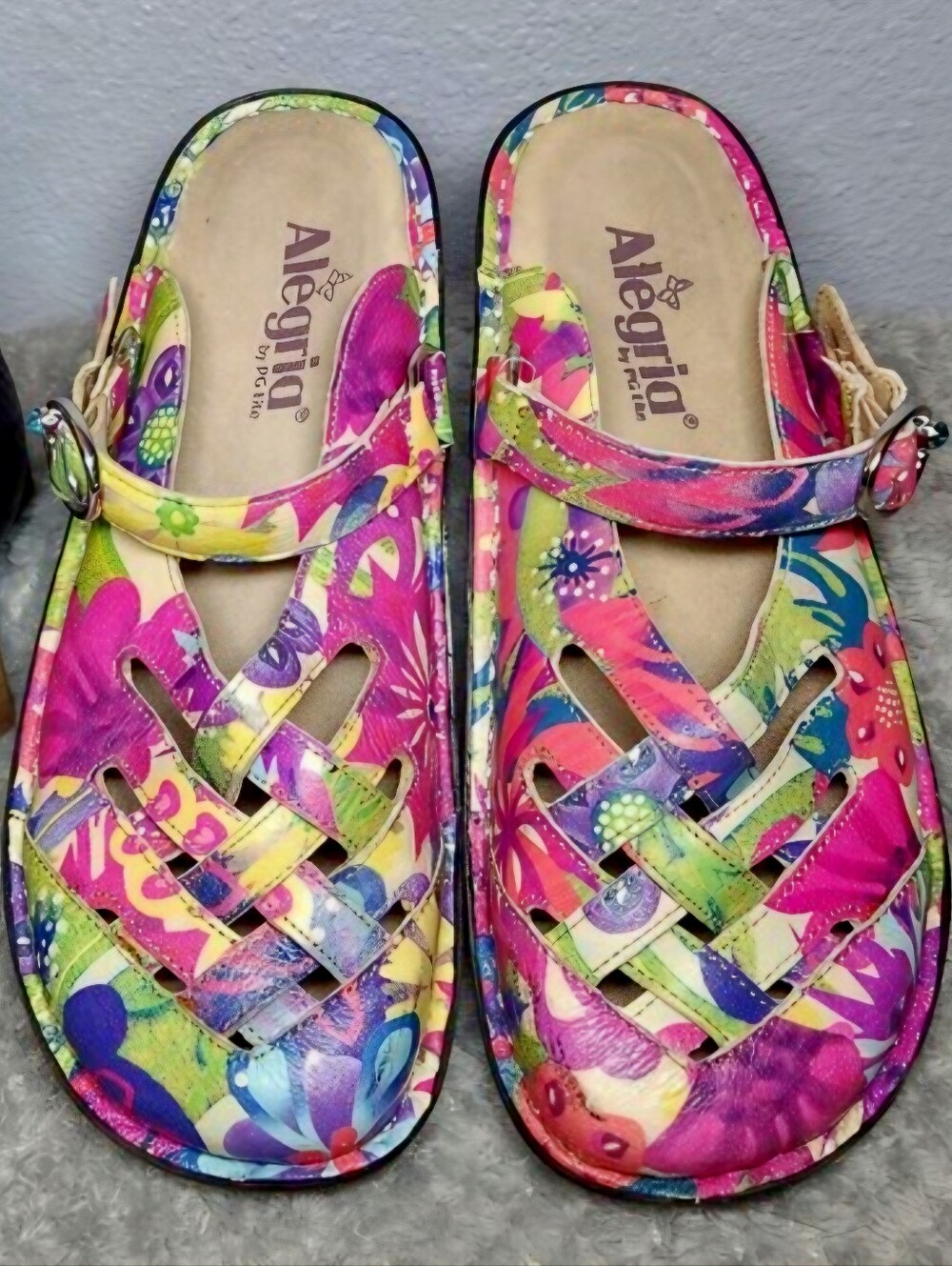 Alegria Fresia Happy Days Comfort Clogs Slip-ons Floral - Size: 7.5 Like New!